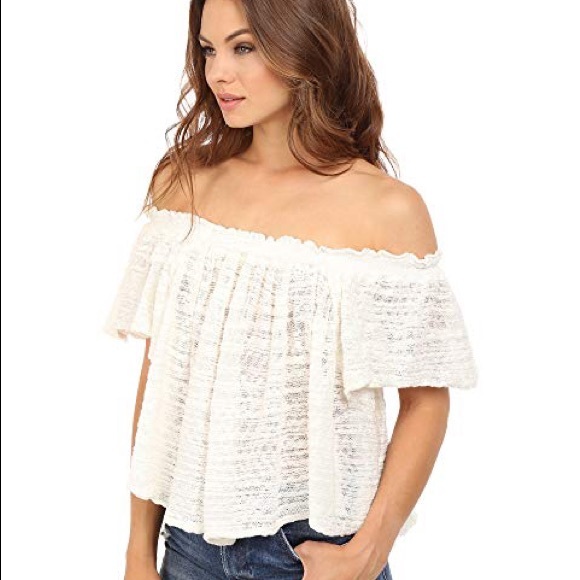 Free People Thrills & Frills Off The Shoulder Top - Picture 6 of 7